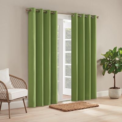 Waverly Hampton 84-Inch Grommet Indoor/Outdoor Window Curtain Panel in Green (Single)