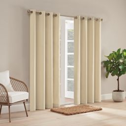 Waverly Hampton 108-Inch Grommet Indoor/Outdoor Window Curtain Panel in Linen (Single)