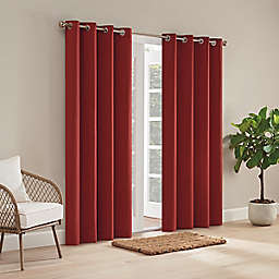 Waverly Hampton 84-Inch Grommet Indoor/Outdoor Window Curtain Panel in Red (Single)