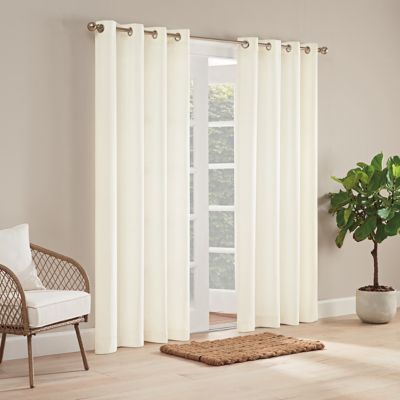 Waverly Hampton 95-Inch Grommet Indoor/Outdoor Window Curtain Panel in White (Single)