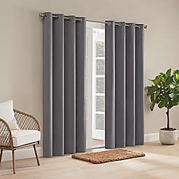 Waverly Hampton 84-Inch Grommet Indoor/Outdoor Window Curtain Panel in Charcoal (Single)