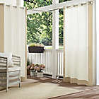 Alternate image 1 for Waverly Hampton Border 95-Inch Grommet Indoor/Outdoor Window Curtain Panel in Linen (Single)