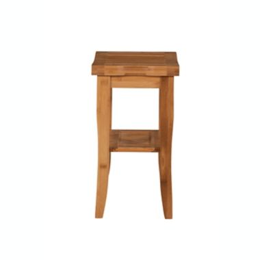 Bracken 15-Inch Bamboo Stool with Shelf. View a larger version of this product image.