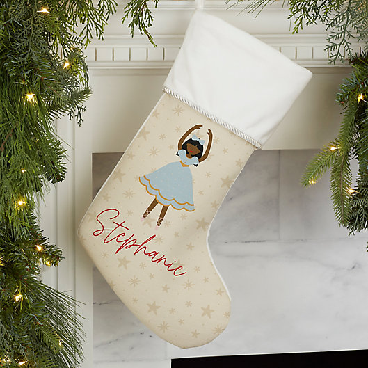 Alternate image 1 for Sugarplum & Nutcracker Personalized Christmas Stocking in Ivory