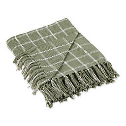 Design Imports India Checked Throw Blanket in Artichoke