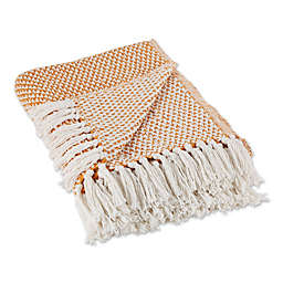 Design Imports India Woven Throw Blanket in Pumpkin Spice