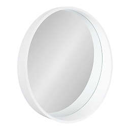 Kate and Laurel Wheeler 24-Inch Round Wall Mirror in White
