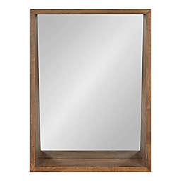 Kate and Laurel Hutton 18-Inch x 24-Inch Rectangle Wall Mirror in Rustic Brown