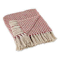 Design Imports Zig-Zag Throw Blanket in Tango Red