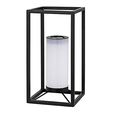 Studio 3B&trade; Square Solar LED Lantern in Black. View a larger version of this product image.