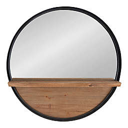 Kate and Laurel® Owing 30-Inch Round Wall Mirror in Black