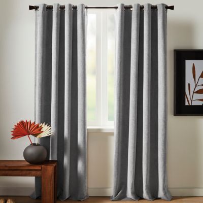 Studio 3B&trade; 63-Inch Chenille Grommet 100% Black Out Window Curtain Panel in Grey
