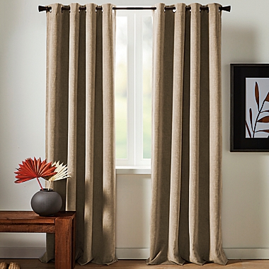 Studio 3B&trade; Chenille Grommet 100% Black Out Window Curtain Panel in Taupe (Single). View a larger version of this product image.