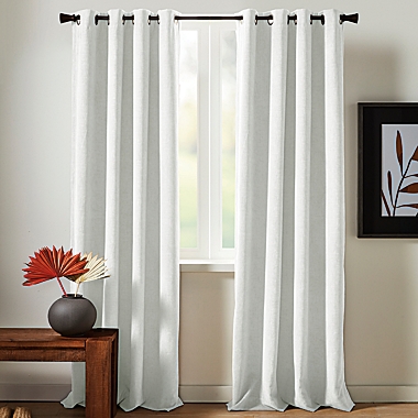 Studio 3B&trade; 63-Inch Chenille Grommet 100% Black Out Window Curtain Panel in Bright White. View a larger version of this product image.