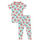 Alternate image 0 for KicKee Pants&reg; Size 4T Fresh Air Peaches Short Sleeve Pajama Set in Blue
