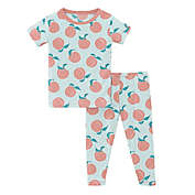 KicKee Pants&reg; Size 6-12M Fresh Air Peaches Short Sleeve Pajama Set in Blue