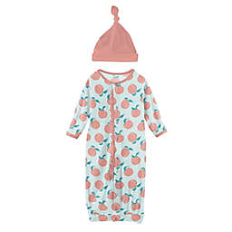 KicKee Pants® 2-Piece Peaches Ruffle Layette Gown Converter and Hat Set in Blue