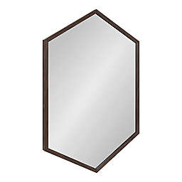 Kate and Laurel® Laverty 24-Inch x 36-Inch Hexagonal Wall Mirror in Walnut