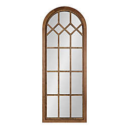 Kate and Laurel™ Gilcrest 47.25-Inch x 18-Inch Windowpane Wall Mirror in Rustic Brown