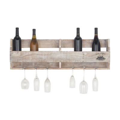 Rustic Wall Mounted Wine Rack Wines and Spirits Shelf Farmhouse Wine Storage