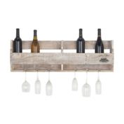 Ridge Road D&eacute;cor 10-Bottle Farmhouse Wine Holder in Brown