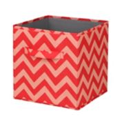 Simply Essential&trade; 11-Inch Chevron Collapsible Storage Bin in Coral Haze