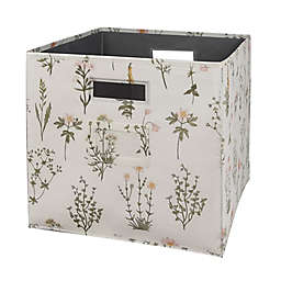 Squared Away™ 13-Inch Collapsible Storage Bin with Label Holder in Ivory Summer Floral