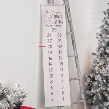 Christmas Countdown Advent Calendar Personalized Banner | Bed Bath & Beyond