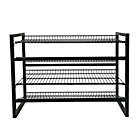 Alternate image 0 for Squared Away&trade; 4-Tier Stackable Metal Shoe Rack in Black