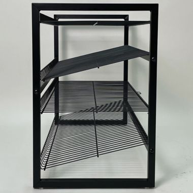 Squared Away&trade; 4-Tier Stackable Metal Shoe Rack in Black. View a larger version of this product image.