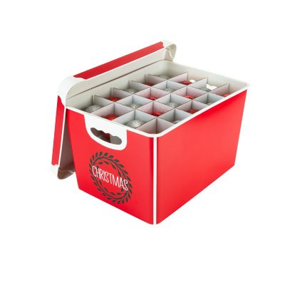 Simplify Ornament Tote Organizer Red
