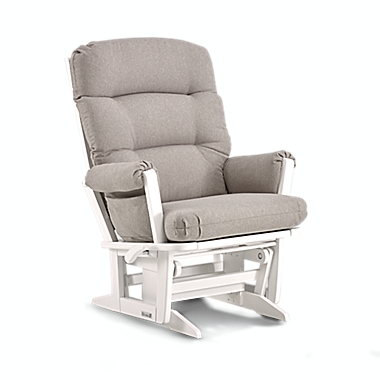 Dutailier&reg; Aspen Grand Glider Recliner in White/Light Grey. View a larger version of this product image.