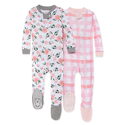 Alternate image 1 for Burt's Bees Baby® Size 18M 2-Pack Organic Cotton Autumn Bloom Sleepers