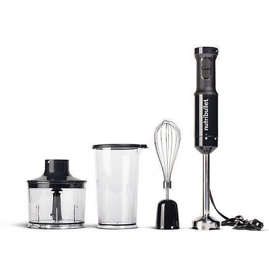 Alternate image 1 for NutriBullet® Immersion Blender in Black with Chopper Attachment and Measuring Cup