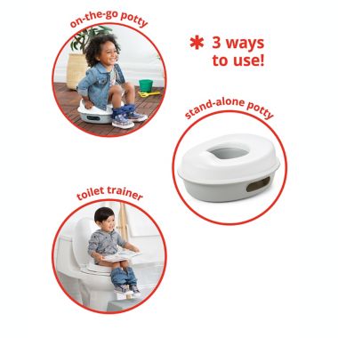 SKIP*HOP&reg; Go Time 3-in-1 Potty in White/Grey. View a larger version of this product image.