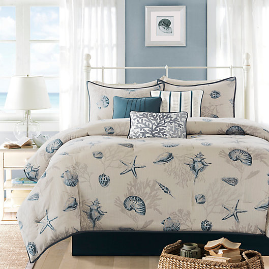 Alternate image 1 for Madison Park Bayside 7-Piece California King Comforter Set in Blue