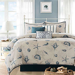 Madison Park Bayside 7-Piece King Comforter Set in Blue