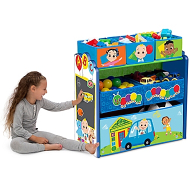 Delta Children CoComelon 6-Bin Toy Storage Organizer in Blue. View a larger version of this product image.