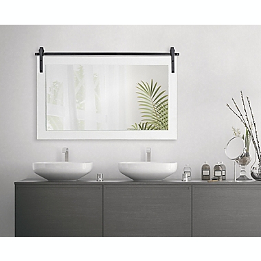 Kate and Laurel&trade; Cates 40-Inch x 26.25-Inch Rectangle Wall Mirror in White. View a larger version of this product image.