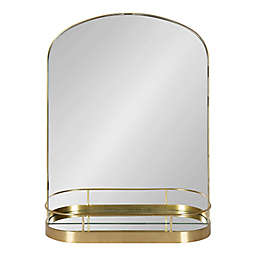Kate and Laurel® Peyson 18-Inch x 24-Inch Arched Wall Mirror with Shelf in Gold