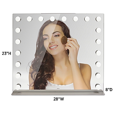 iHome&reg; 28-Inch x 20-Inch Rectangular Smart Vanity Mirror in Silver. View a larger version of this product image.