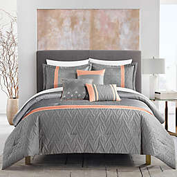 Chic Home Macey 10-Piece King Comforter Set in Grey