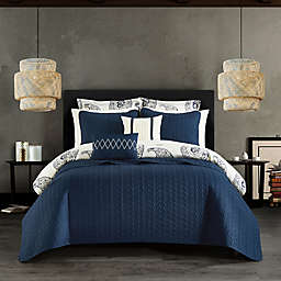 Chic Home Mancini 9-Piece Twin Comforter Set in Navy