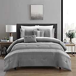 Chic Home Bryne 4-Piece Twin Comforter Set in Grey