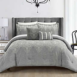 Chic Home Marguerite 5-Piece Queen Comforter Set in Grey