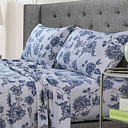 Tribeca Living Ayana 170-Thread-Count Flannel Twin Sheet Set in Deep Blue