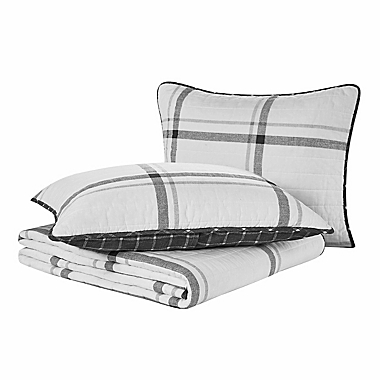 Nautica&reg; Fleetville Full/Queen Quilt Set in Grey. View a larger version of this product image.