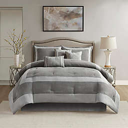 Madison Park® Dax 7-Piece Microsuede Queen Comforter Set in Gray