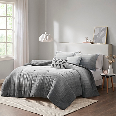 Urban Habitat Maren Printed Cotton Gauze 5-Piece King/California King Comforter Set in Charcoal. View a larger version of this product image.