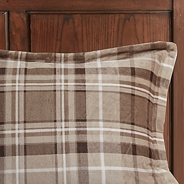 Woolrich Alton Plush to Sherpa Down Alternative 4-Piece King Comforter Set in Tan Plaid. View a larger version of this product image.
